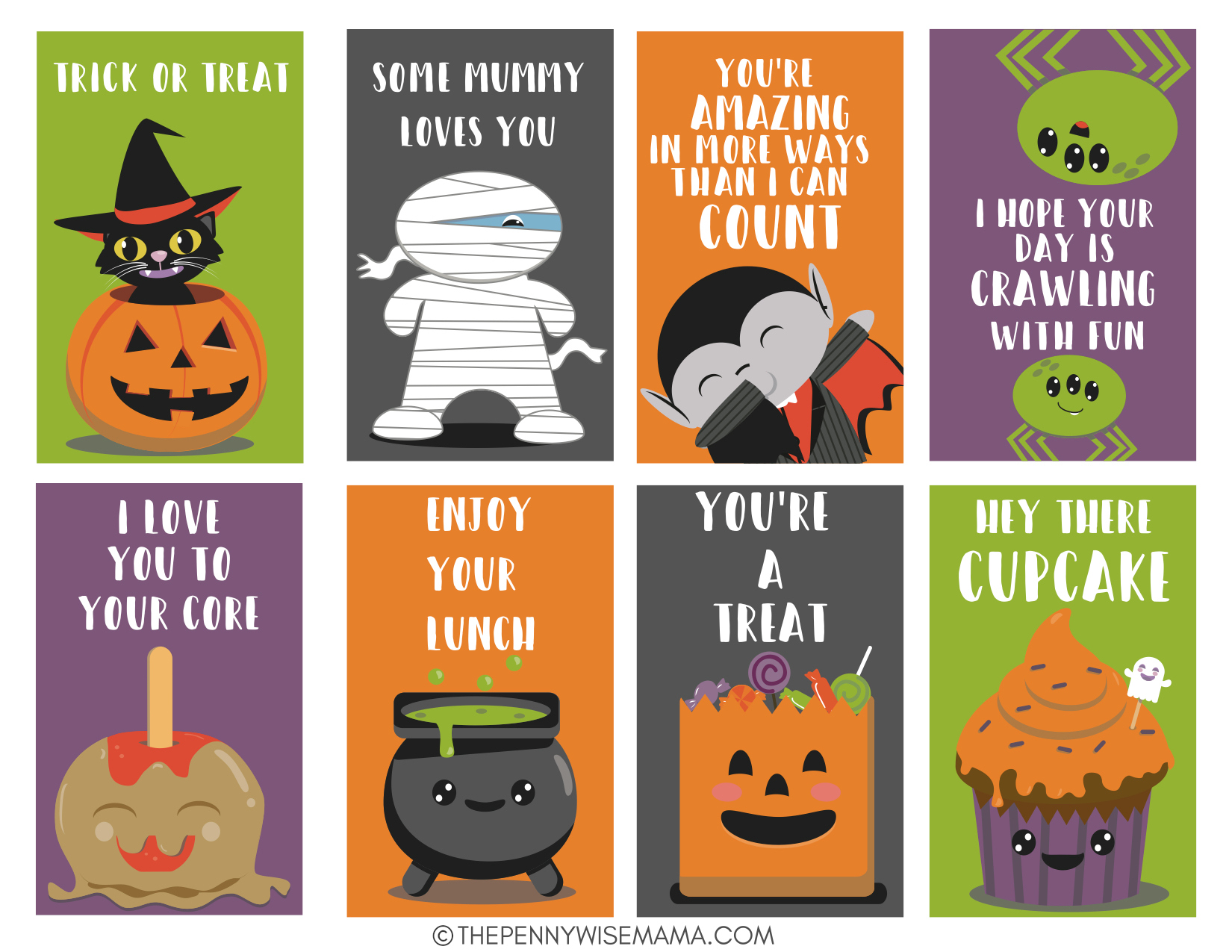 Cute Halloween Lunch Box Notes Free Printable - The PennyWiseMama