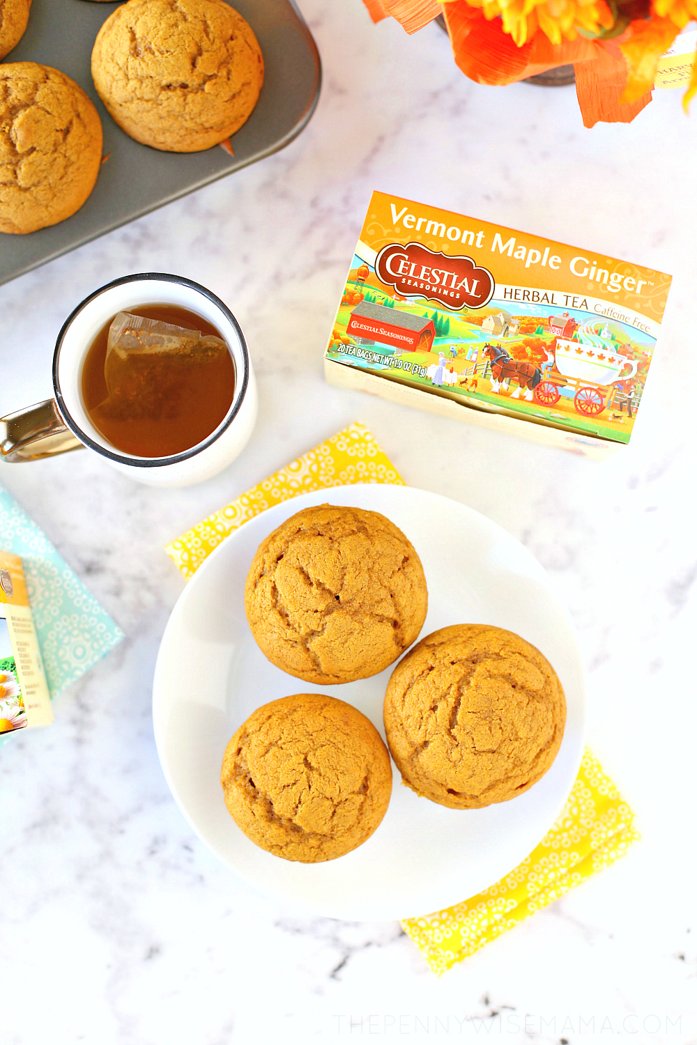Flavors of Fall: The BEST Pumpkin Muffins + Vermont Maple Ginger Tea