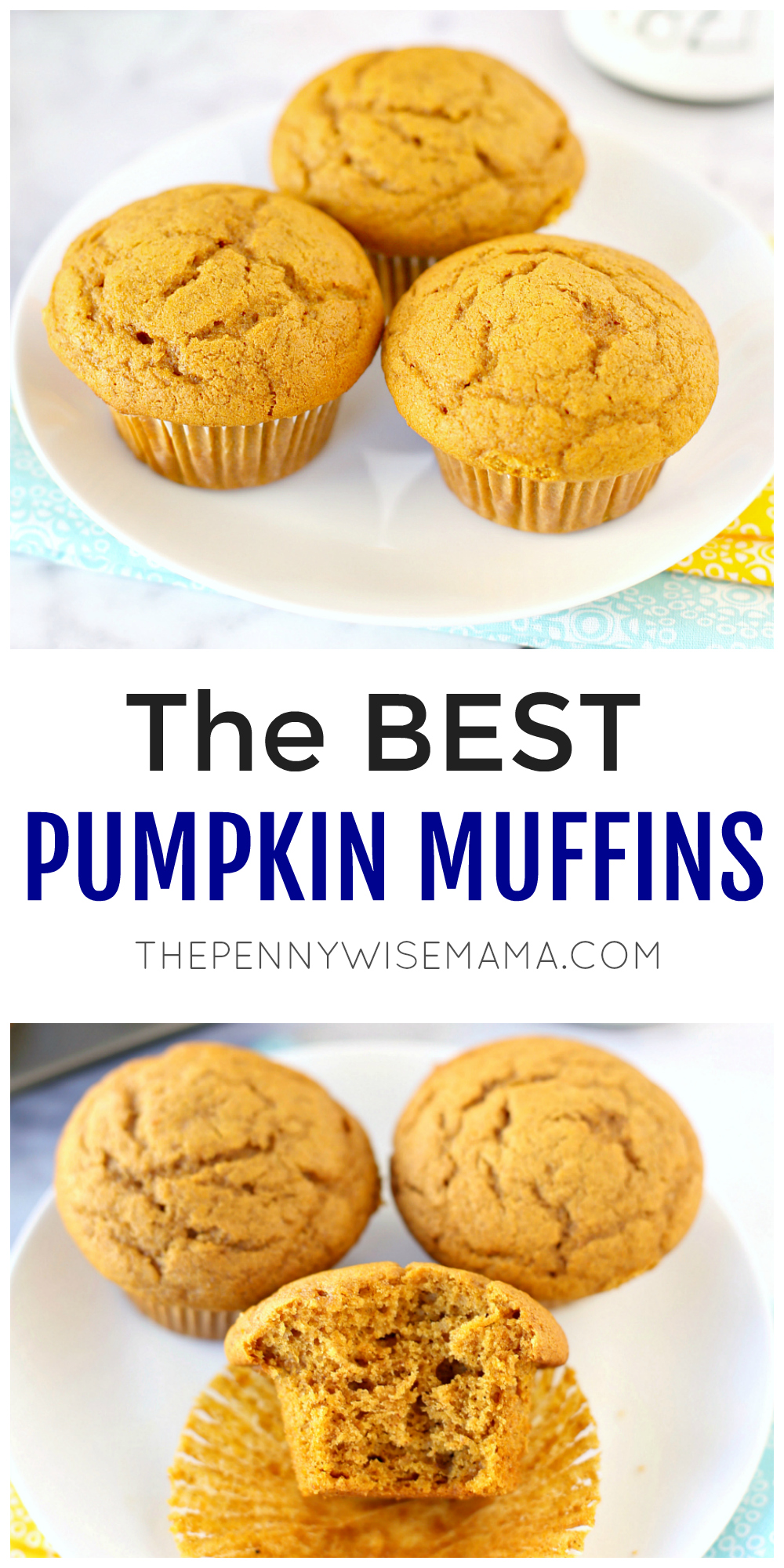 Easy Pumpkin Muffins Recipe! These healthy pumpkin muffins are incredibly moist and full of flavor -- simply the best!