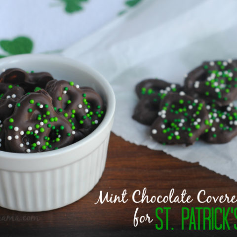 Mint Chocolate Covered Pretzels for St. Patrick's Day