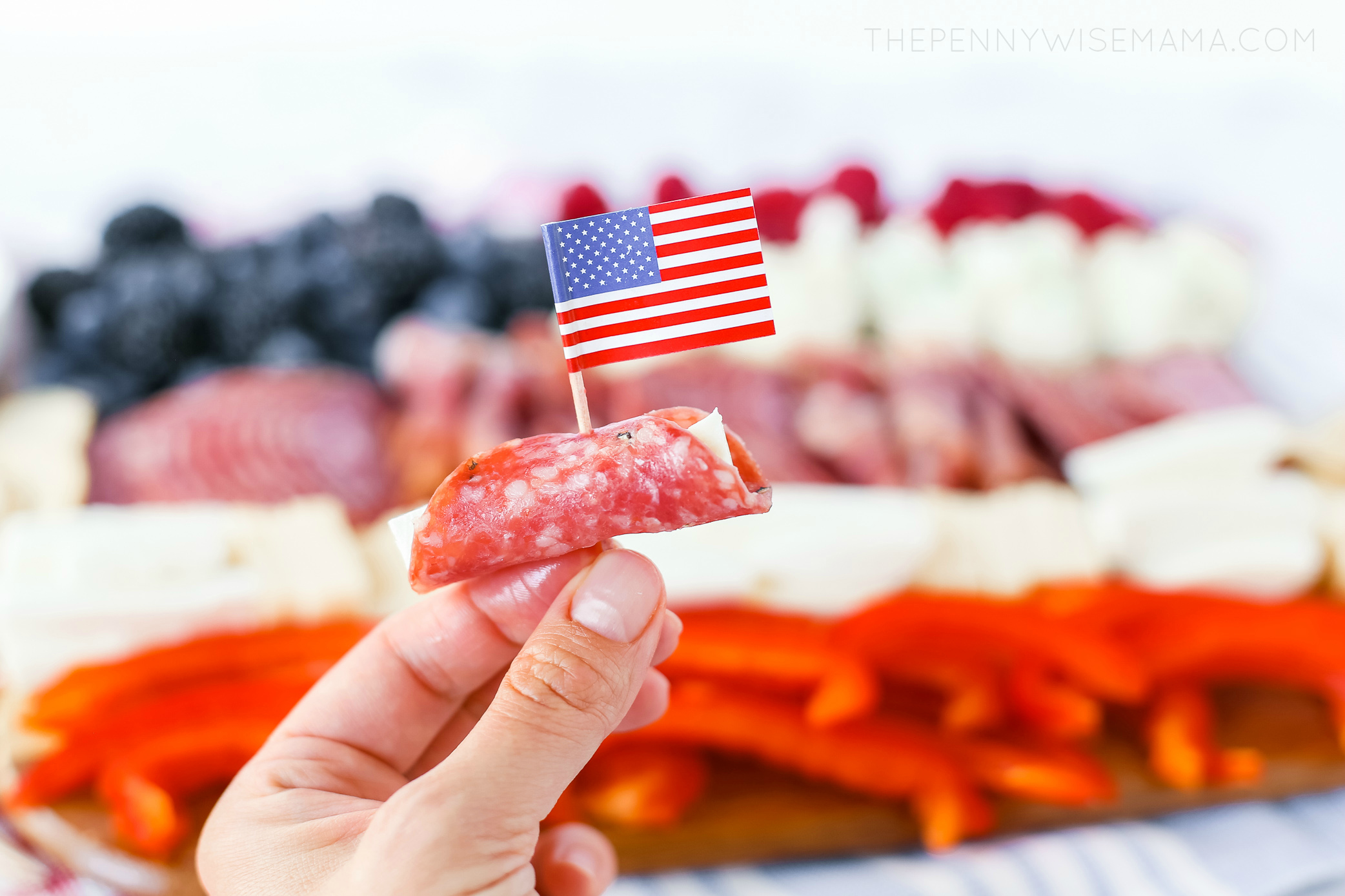 Fourth of July Appetizer - Patriotic Charcuterie Board