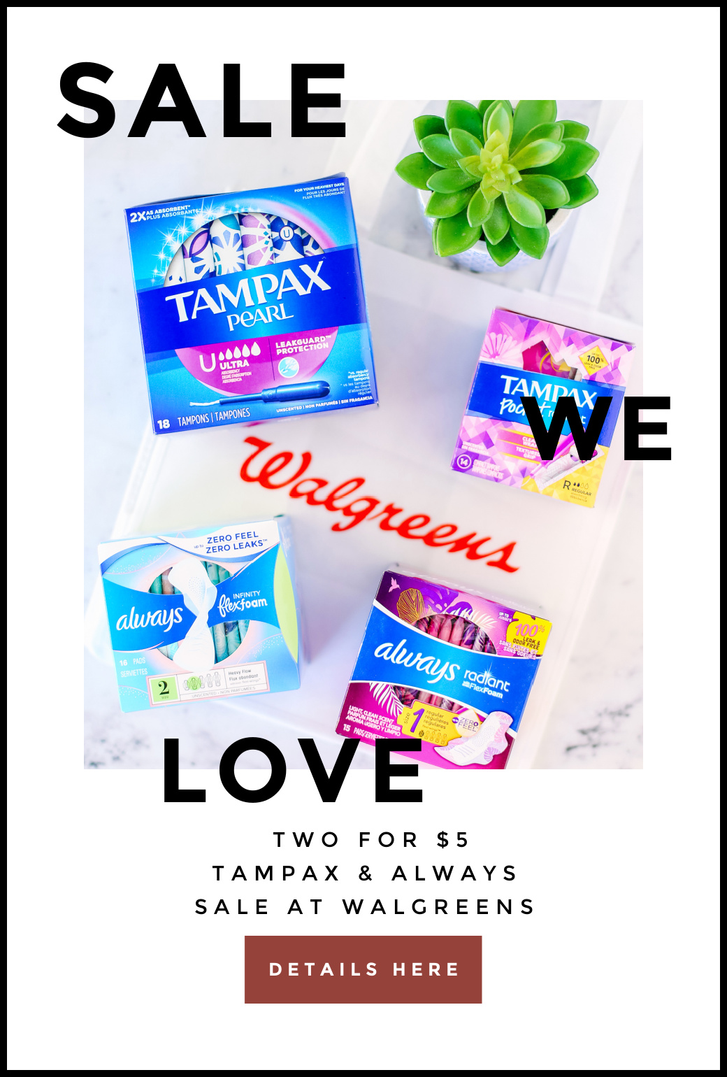 Now is a great time to stock up on Tampax & Always at @Walgreens! Through 4/24, you can score select products 2/$5! I’m sharing all of the details on the blog.