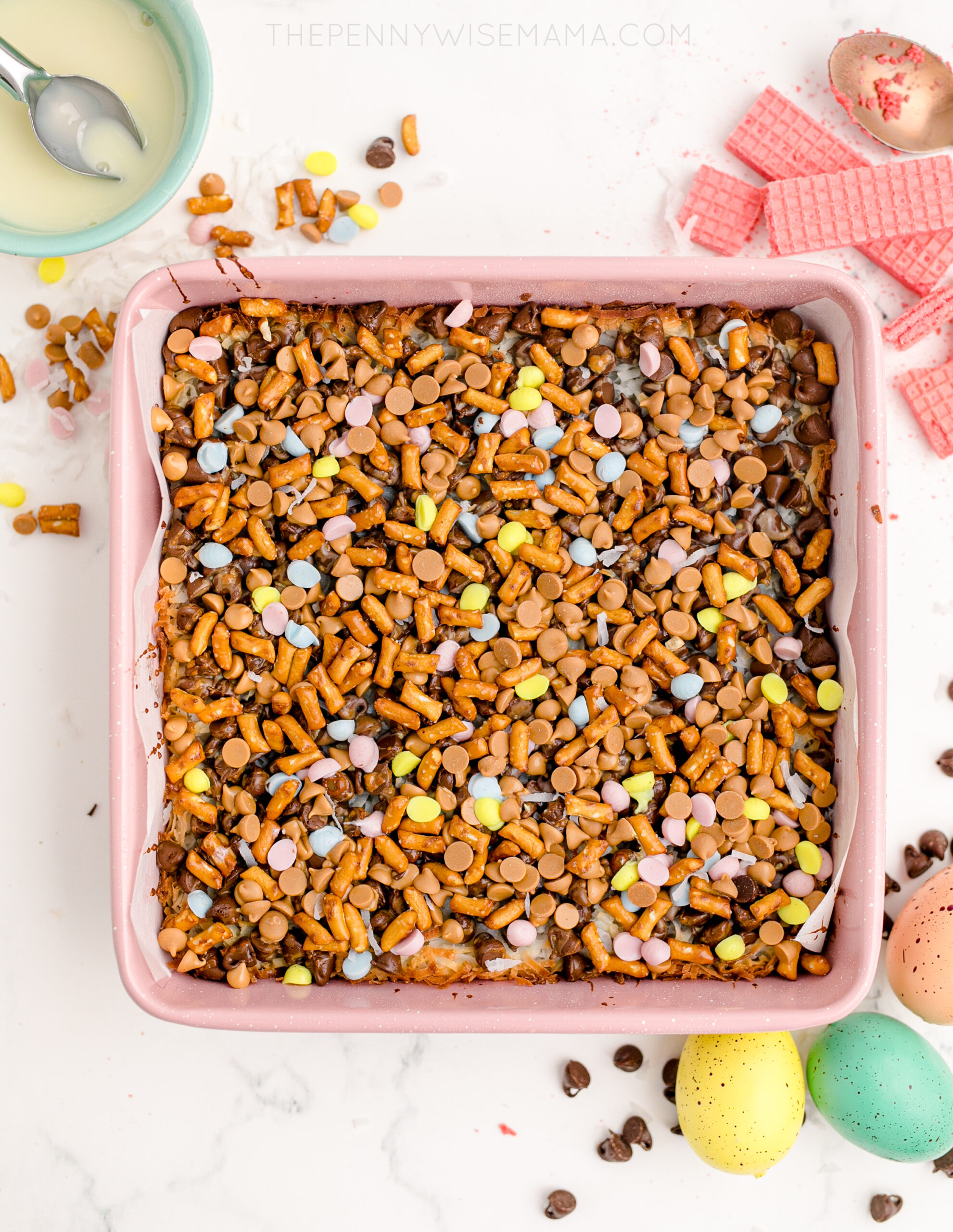 Easter Magic Cookie Bars Recipe Instructions